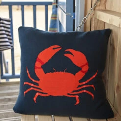 Crab Knitted Cushion -Sophie Allport ksc6850 crab knitted statement cushion lifestyle high res square