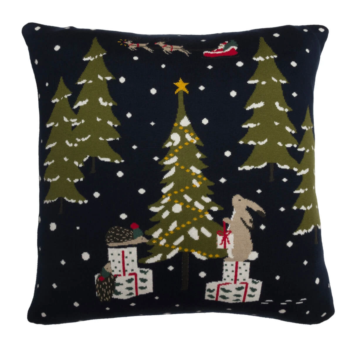 Festive Forest Knitted Cushion 3 Festive Forest Knitted Cushion