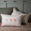 Poppy Meadow Linen Blend Embroidered Cushion -Sophie Allport lin99401 cushion poppy meadow landscape lifestyle high res square