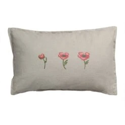 Poppy Meadow Linen Blend Embroidered Cushion 10 Poppy Meadow Linen Blend Embroidered Cushion -Sophie Allport lin99401 poppy meadow cushion cut out high res square