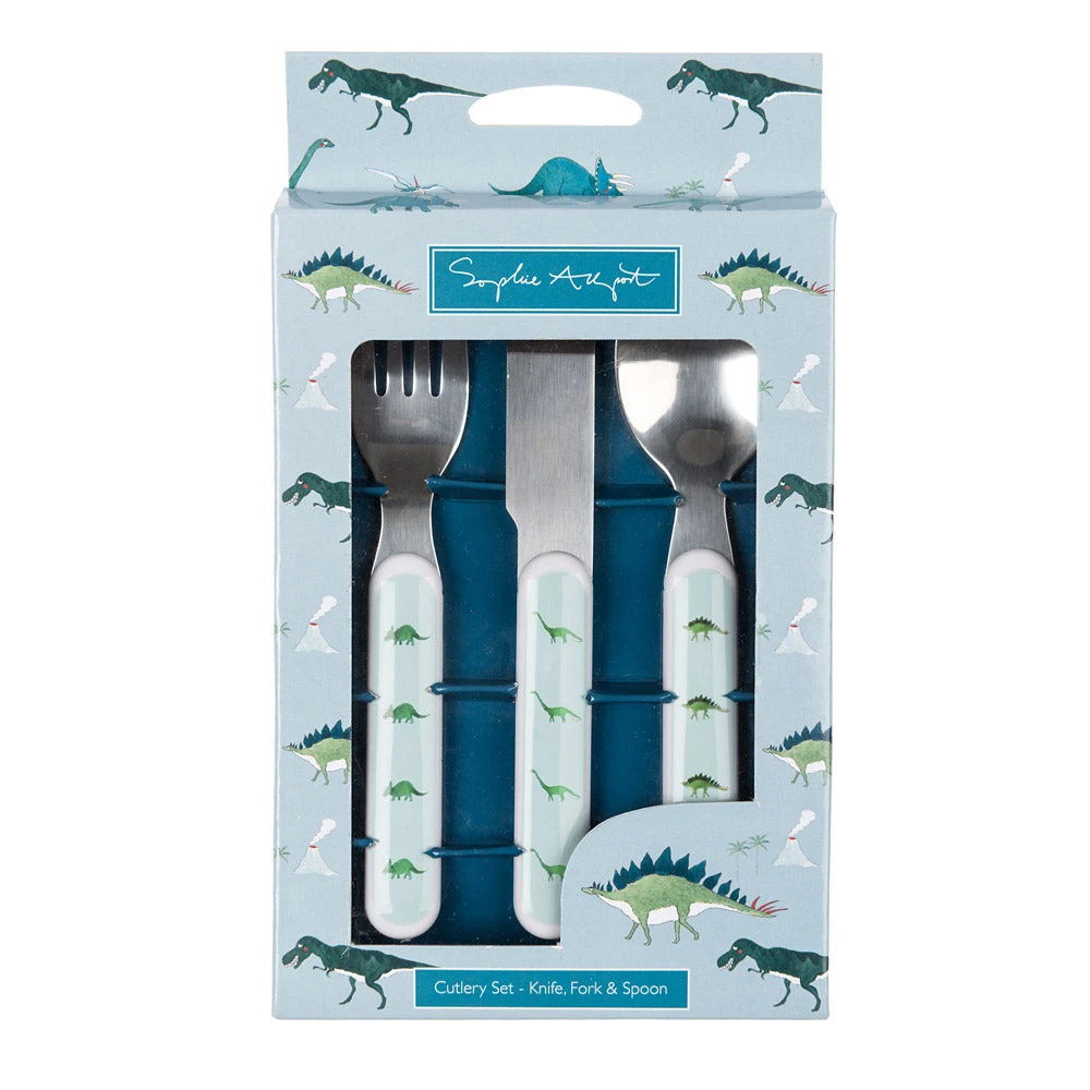 Dinosaurs Childrens Melamine Cutlery Set 3 Dinosaurs Childrens Melamine Cutlery Set