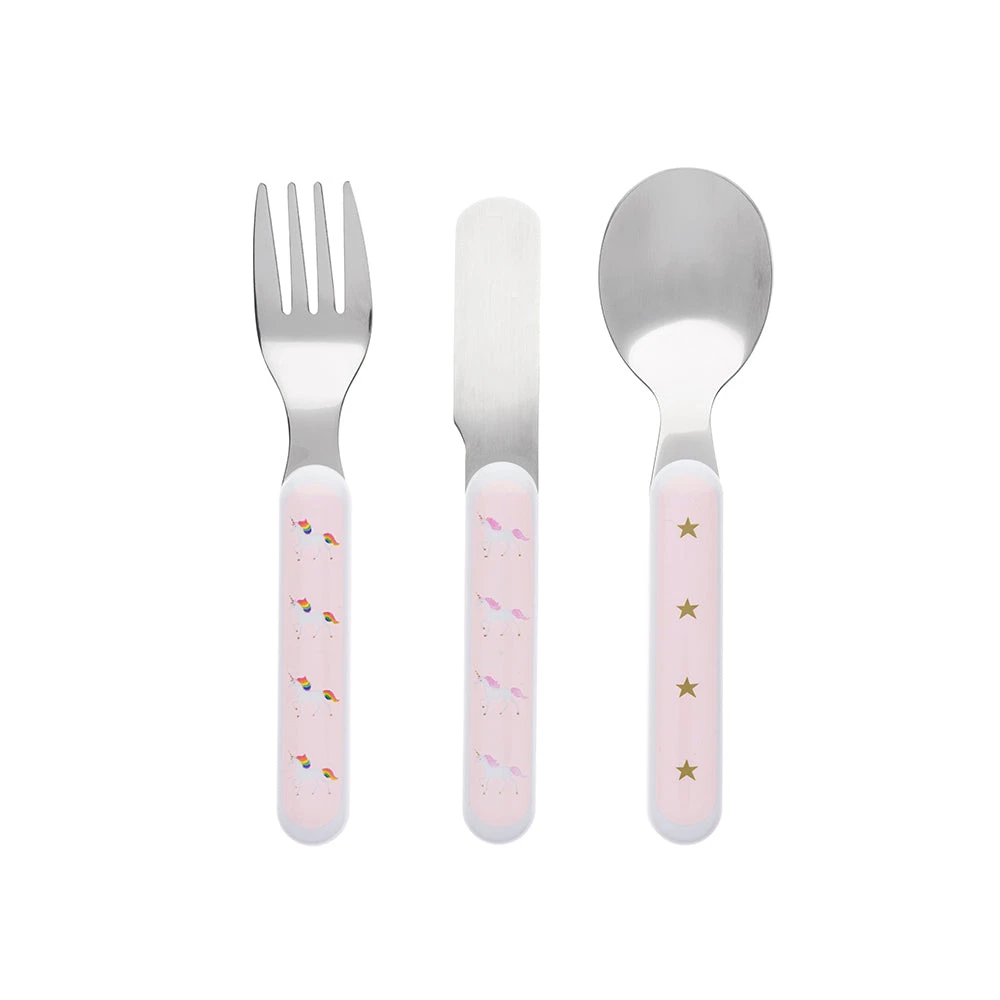 Unicorn Childrens Melamine Cutlery Set 4 Unicorn Childrens Melamine Cutlery Set - Image 2