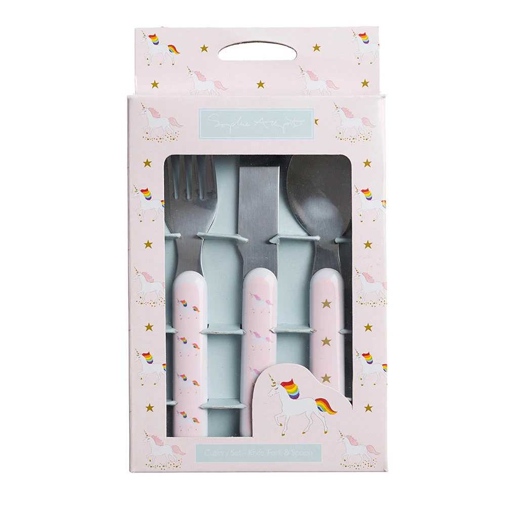 Unicorn Childrens Melamine Cutlery Set 3 Unicorn Childrens Melamine Cutlery Set