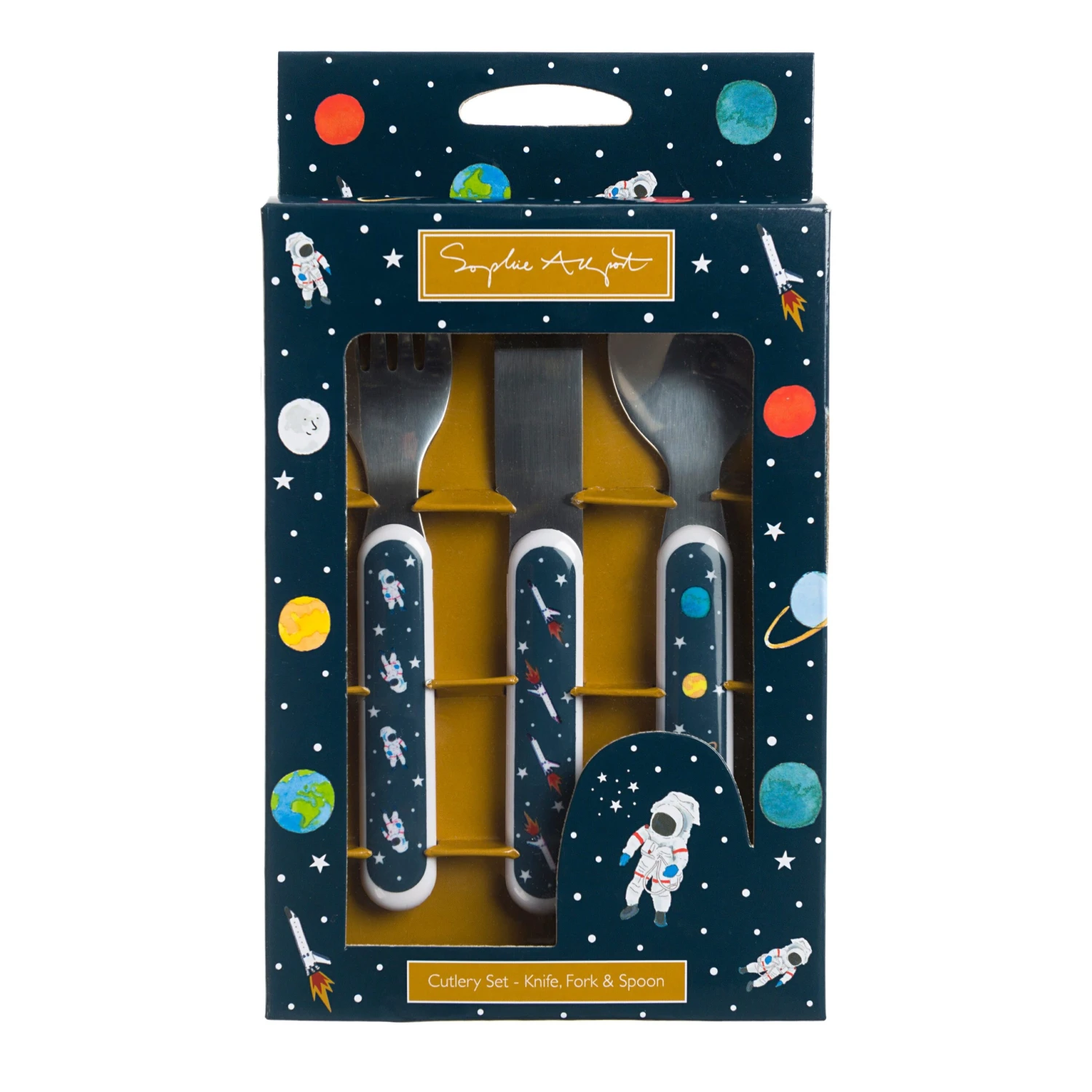 Space Childrens Melamine Cutlery Set 3 Space Childrens Melamine Cutlery Set