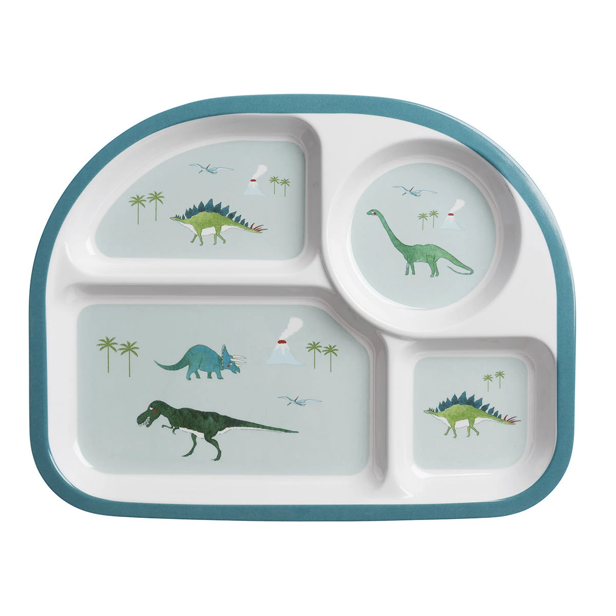 Dinosaurs Childrens Melamine Divider Plate 3 Dinosaurs Childrens Melamine Divider Plate