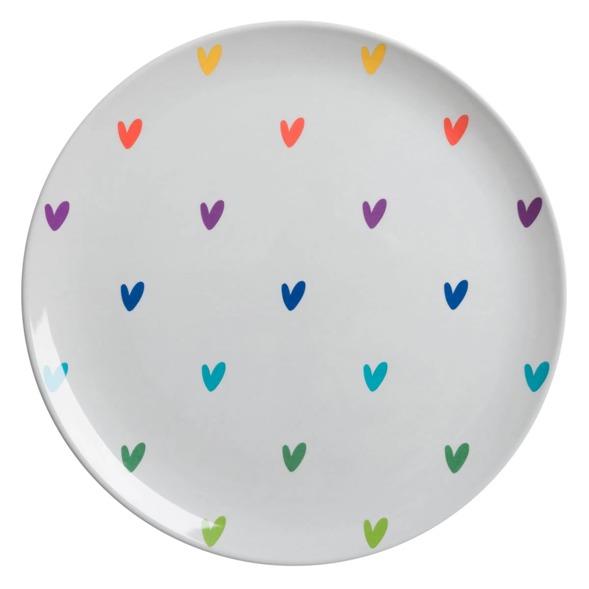 Hearts Melamine Dinner Plate 3 Hearts Melamine Dinner Plate