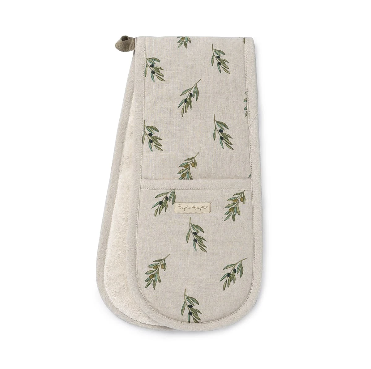 Olive Linen Double Oven Glove 5 Olive Linen Double Oven Glove - Image 3
