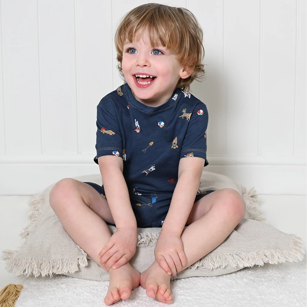 Running Dogs Kids Pyjama Shorts Set 3 Running Dogs Kids Pyjama Shorts Set