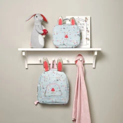 Bunny Shaped Cushion -Sophie Allport poly23520s poly23590s kc23701b woodland party backpack and lunchbag and knitted baby blanket lifestyle high res square
