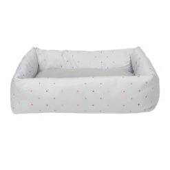 Hearts Pet Bed -Sophie Allport poly81760 hearts multicoloured pet bed rectangular donut large cut out high res square