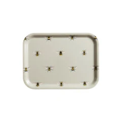 Bees Serving Tray -Sophie Allport pt3626 bees printed tray small cut out web 1