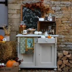 Halloween Tea Towel (Set Of 2) -Sophie Allport pumpkins halloween kitchen lifestyle high res square