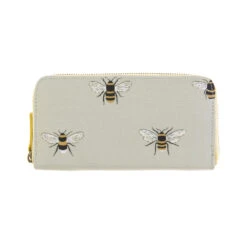 Bees Oilcloth Zipped Wallet Purse