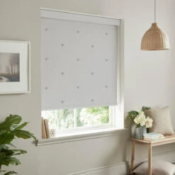 Bees Grey Made To Measure Roller Blind -Sophie Allport rlb36gm2m bees grey vector roller blind made to measure lifestyle 2 high res square