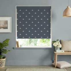 Elephant Deep Navy Made To Measure Roller Blind