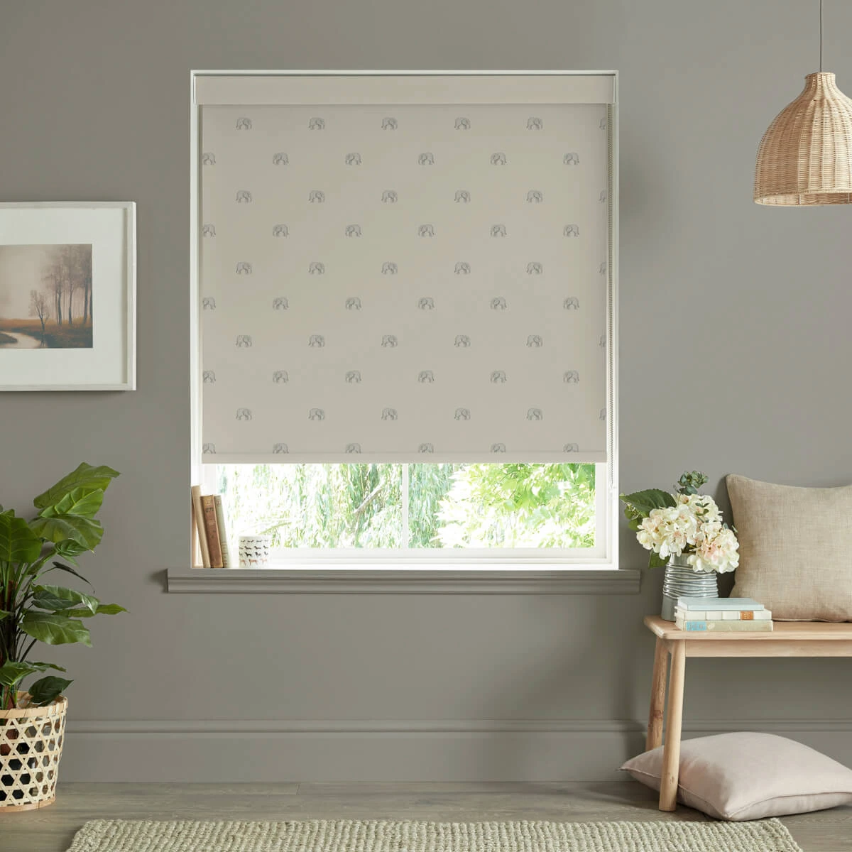 Elephant Linen Made To Measure Roller Blind 3 Elephant Linen Made To Measure Roller Blind