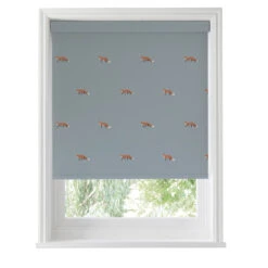 Foxes Teal Made To Measure Roller Blind -Sophie Allport rlb63tm2m foxes teal artwork roller blind made to measure cut out high res square