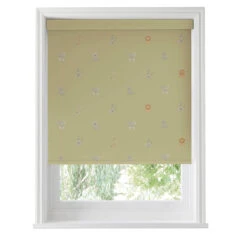 Bears Soft Mustard Made To Measure Roller Blind -Sophie Allport rlb79smm2m bears balloons soft mustard artwork roller blind made to measure cut out high res square