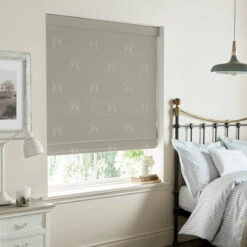 Boxing Hares Dove Made To Measure Roman Blind -Sophie Allport rmb25vdm2m hare dove vector roman blind made to measure lifestyle 2 high res square