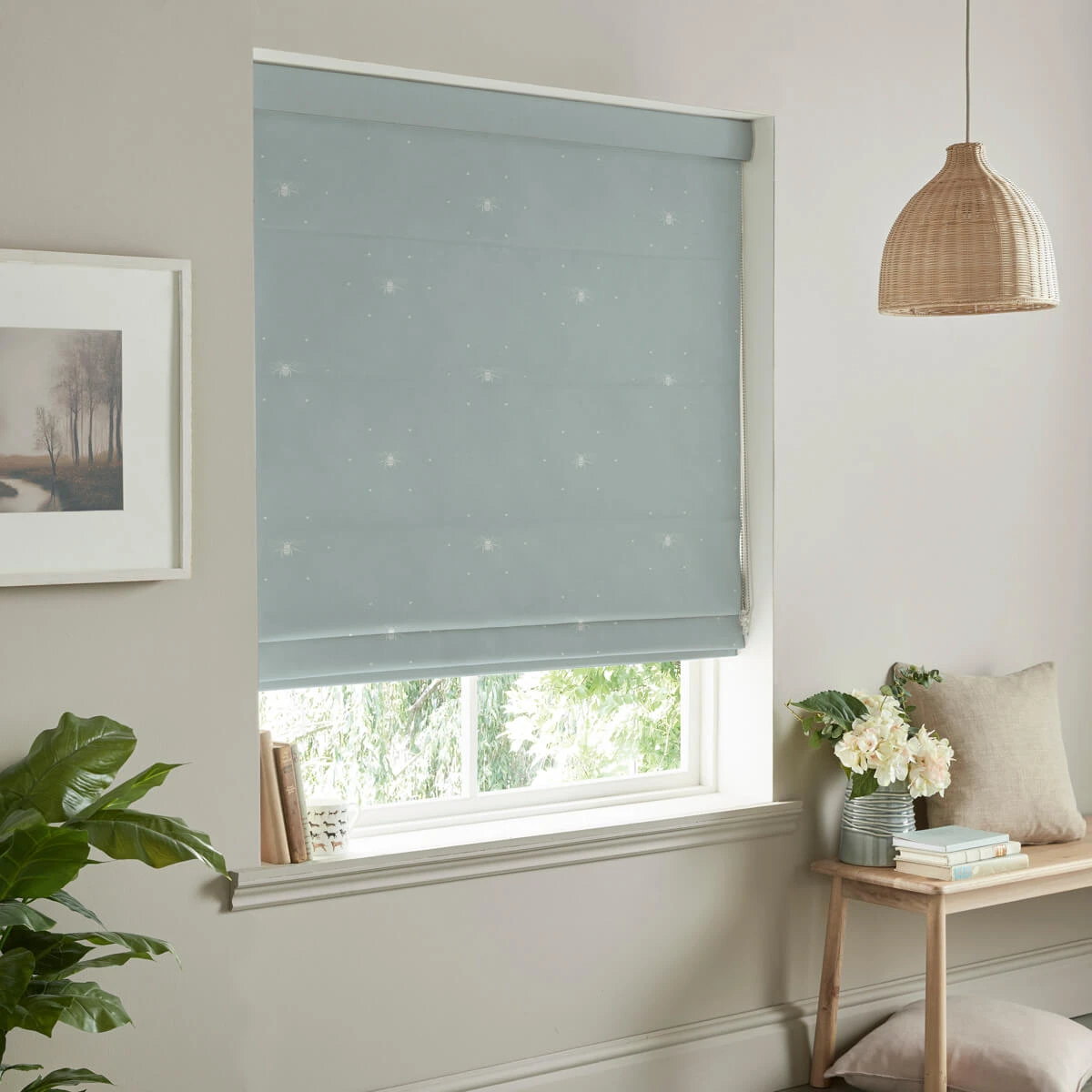 Bees Duck Egg Made To Measure Roman Blind 5 Bees Duck Egg Made To Measure Roman Blind - Image 3