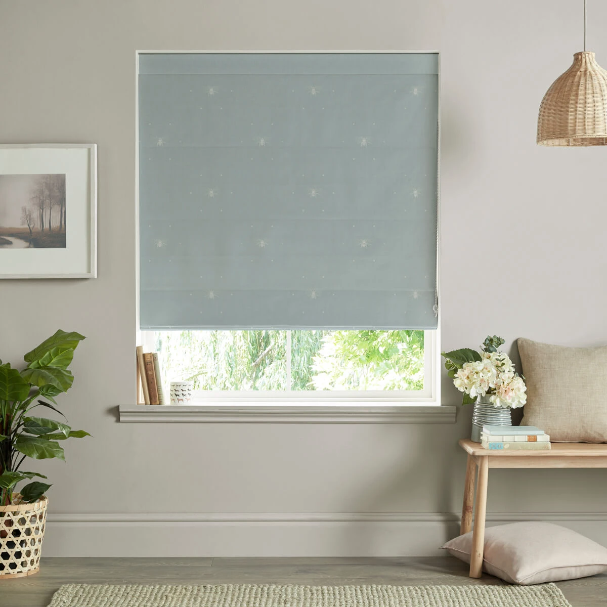 Bees Duck Egg Made To Measure Roman Blind 3 Bees Duck Egg Made To Measure Roman Blind
