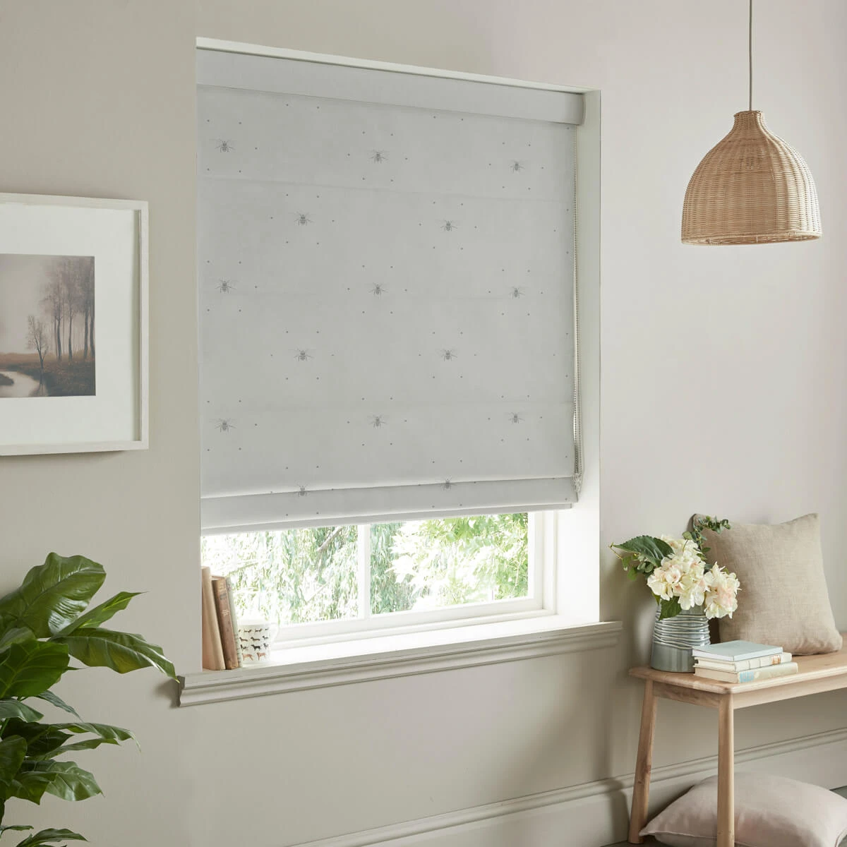 Bees Grey Made To Measure Roman Blind 5 Bees Grey Made To Measure Roman Blind - Image 3