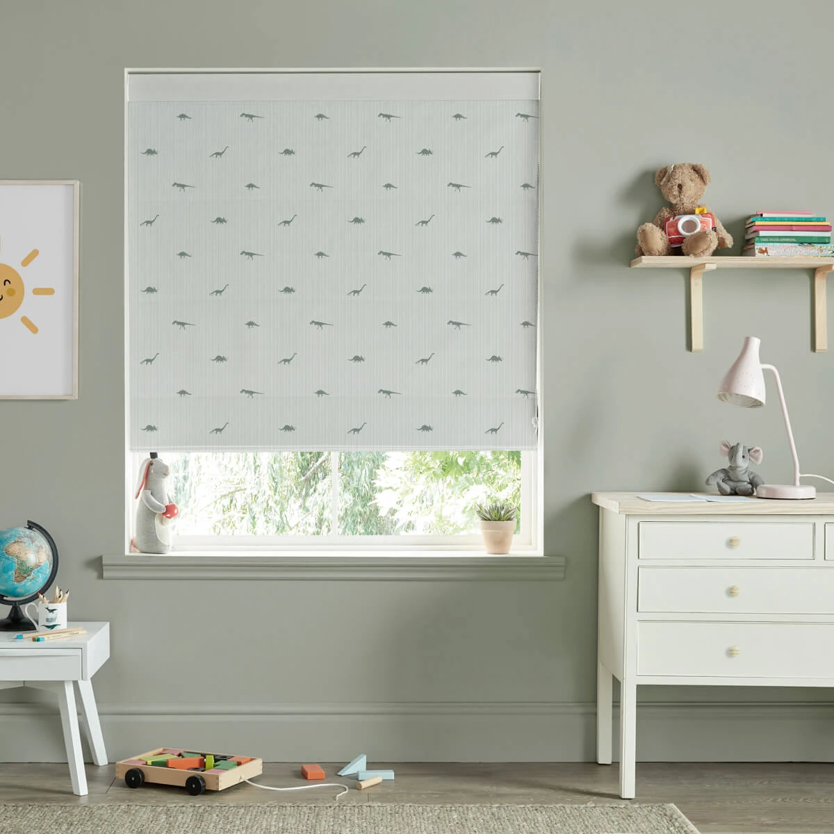 Dinosaurs Sage Made To Measure Roman Blind 5 Dinosaurs Sage Made To Measure Roman Blind - Image 3