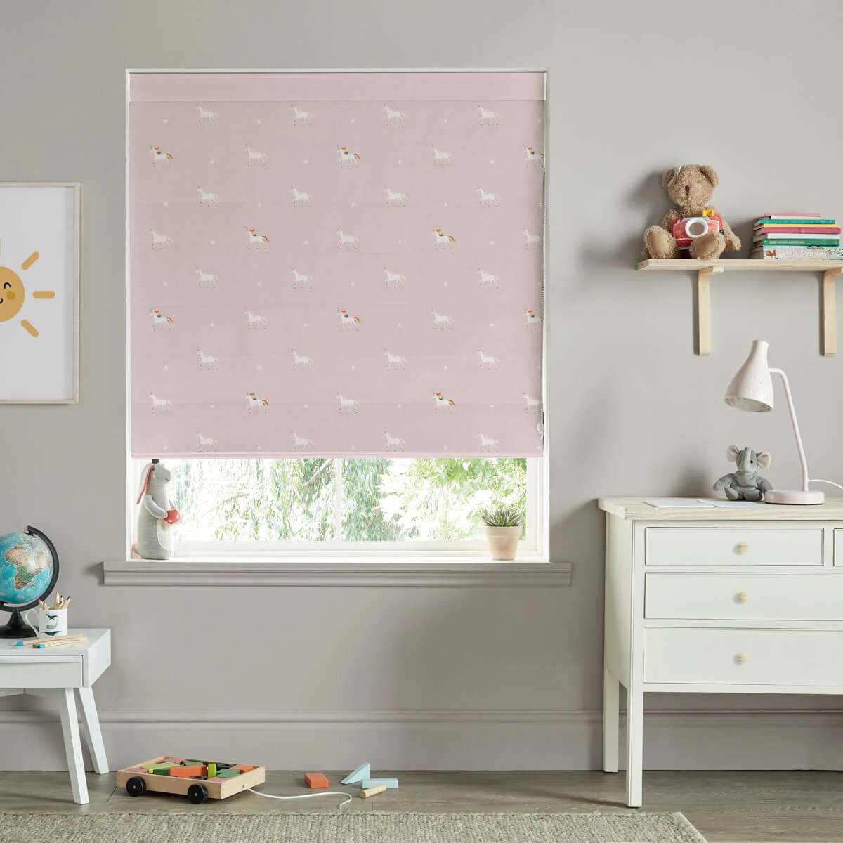 Unicorn Soft Pink Made To Measure Roman Blind 3 Unicorn Soft Pink Made To Measure Roman Blind