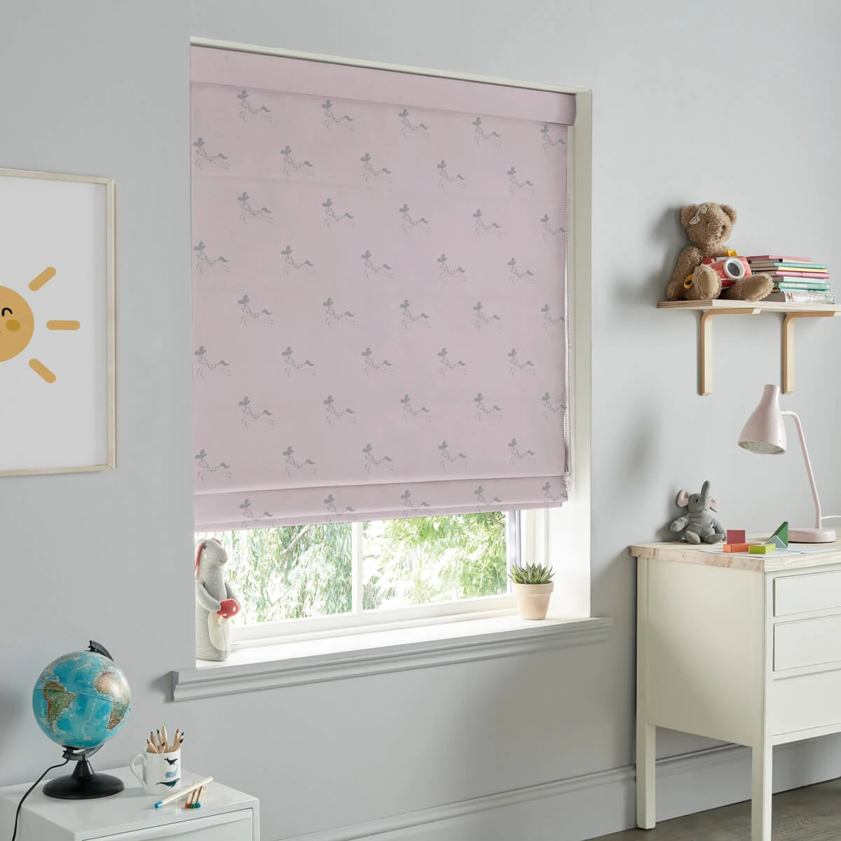 Fairground Ponies Soft Pink Made To Measure Roman Blind 5 Fairground Ponies Soft Pink Made To Measure Roman Blind - Image 3