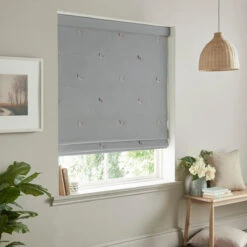 Chicken Pale Sage Blue Made To Measure Roman Blind -Sophie Allport rmb8psbm2m chicken pale sage green roman blind artwork made to measure lifestyle 2 high res square