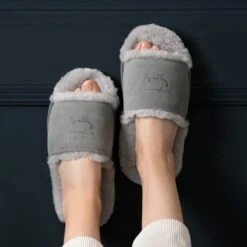 Sheep Ladies Slider Slippers -Sophie Allport sls43m sheep ladies slider slippers 2 lifestyle high res square