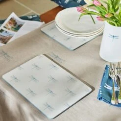 Dragonfly Linen Blend Tablecloth -Sophie Allport ss23 dragonfly PMC10901 Placemats square
