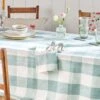 Teal Gingham Linen Tablecloth -Sophie Allport ss23 gingham LINGING57 Teal Tablecloth square