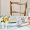 Teal Gingham Linen Table Runner -Sophie Allport ss23 gingham LINWLT810 Teal Table Runner square
