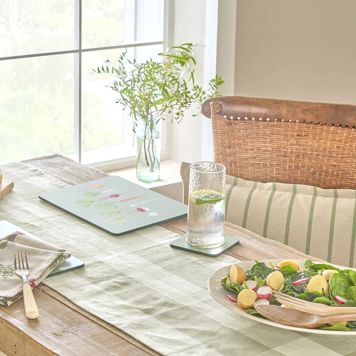 Sage Green Gingham Linen Table Runner 3 Sage Green Gingham Linen Table Runner