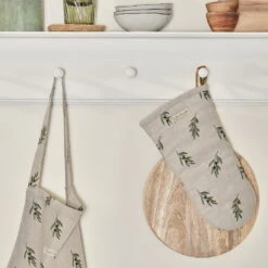 Olive Linen Adult Apron -Sophie Allport ss23 olive LIN107150M oven mitt square 951445bd fa02 4a6b b220 40d2b8b388db
