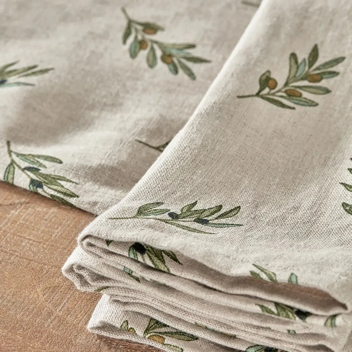 Olive Linen Napkins (Set Of 4) 4 Olive Linen Napkins (Set Of 4) - Image 2