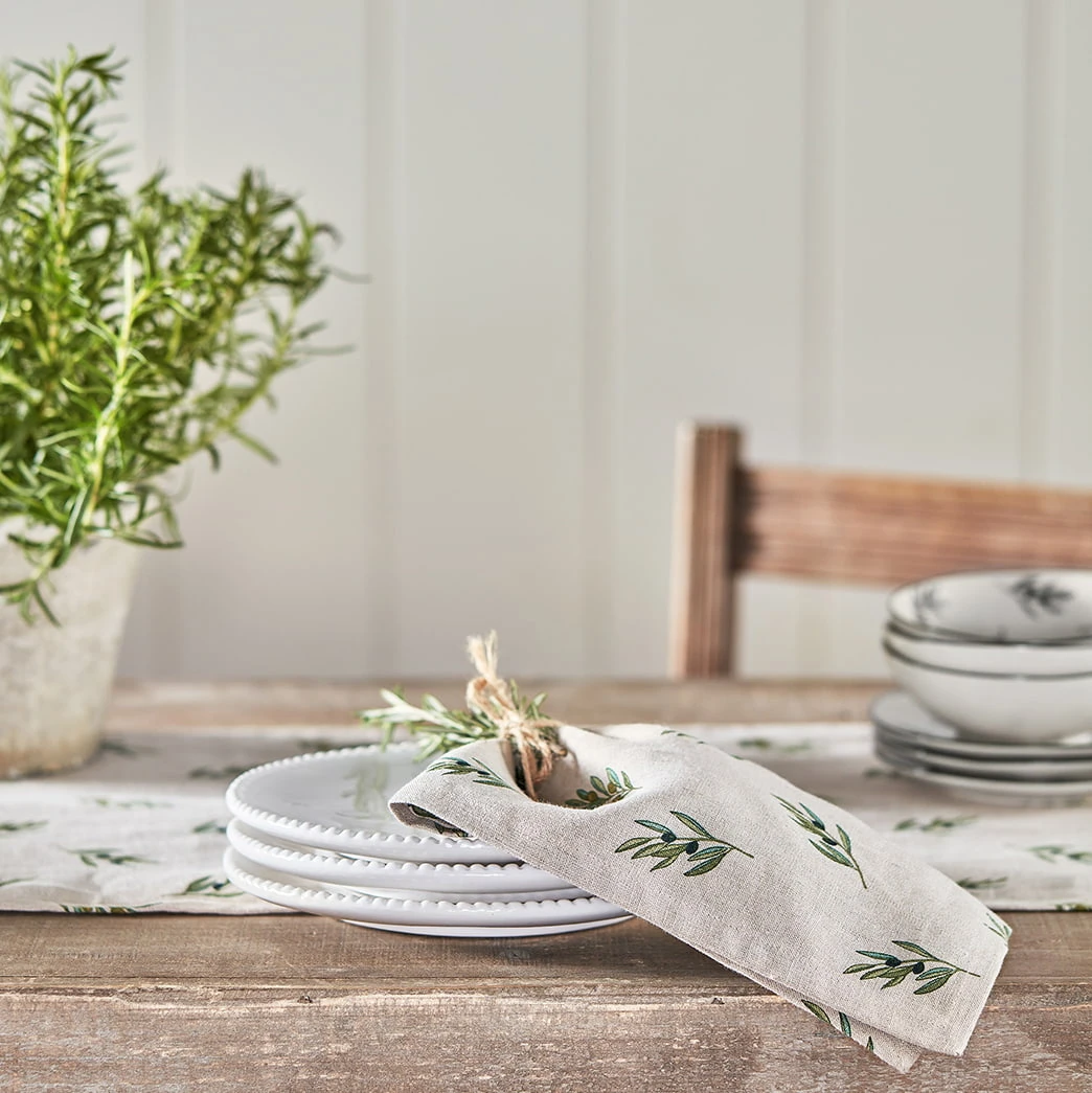 Olive Linen Napkins (Set Of 4) 3 Olive Linen Napkins (Set Of 4)