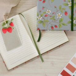 Strawberries B6 Fabric Notebook -Sophie Allport ss23 strawberries ju97510 poly97510b6 notebooks portrait