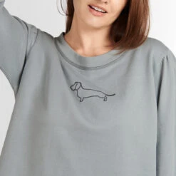 Dachshund Ladies Sweatshirt -Sophie Allport ssl46m dachshund sweatshirt ladies medium modelled cut out high res square