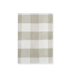 Warm Stone Gingham Linen Tablecloth -Sophie Allport stone gingham linen table cloth cutout linging25 ss23 high res square