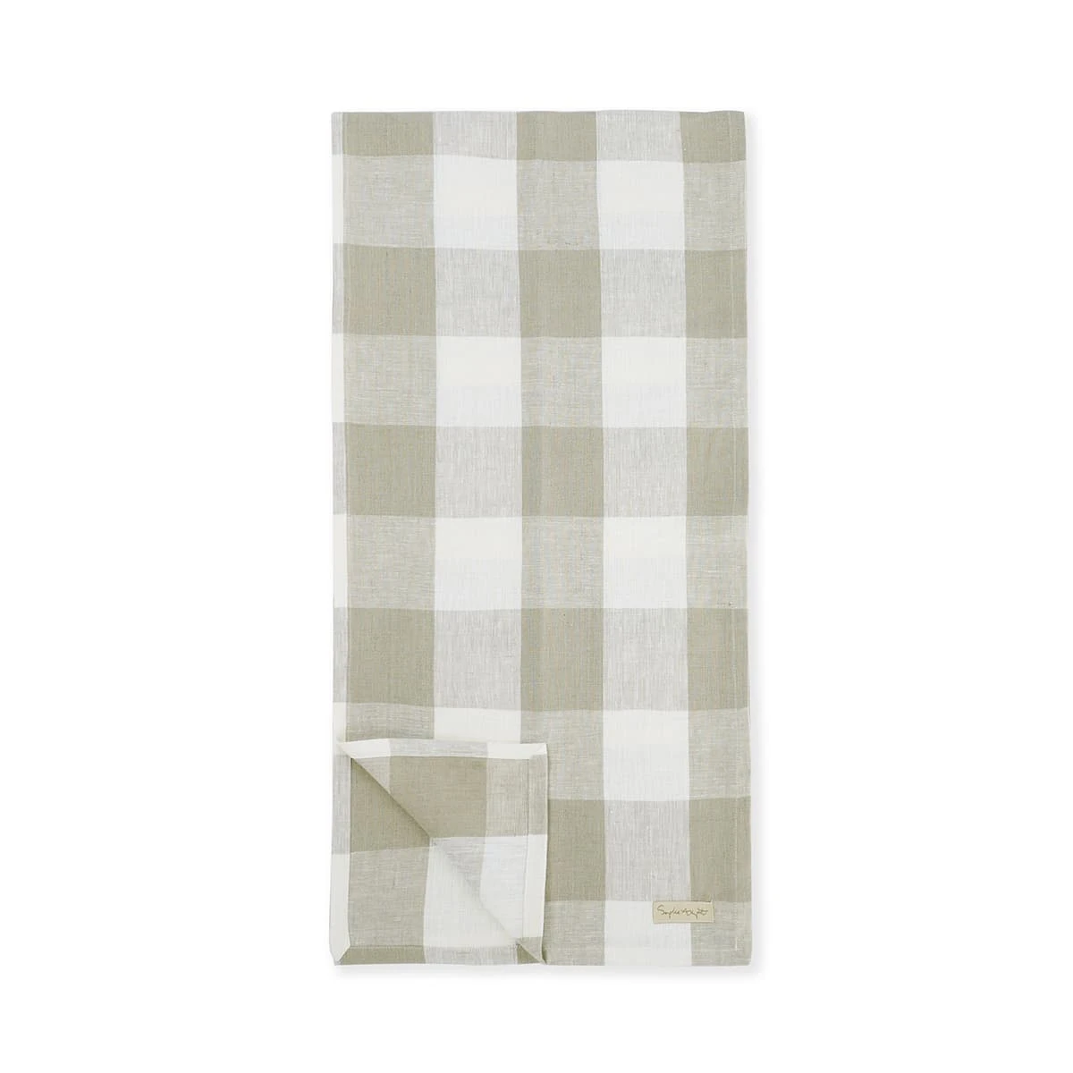 Warm Stone Gingham Linen Table Runner 6 Warm Stone Gingham Linen Table Runner - Image 4