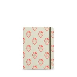Strawberries B6 Fabric Notebook -Sophie Allport strawberries notebook b6 cutout poly97510b6 ss23 high res square 1