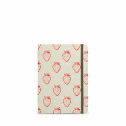 Strawberries B6 Fabric Notebook -Sophie Allport strawberries notebook b6 cutout poly97510b6 ss23 high res square