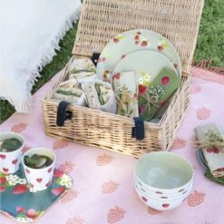 Strawberries Woven Picnic Blanket -Sophie Allport strawberries picnic melamine collection lifestyle high res square jpg 7dcd3b43 88ec 4ae4 83e5 5ffb0718660d