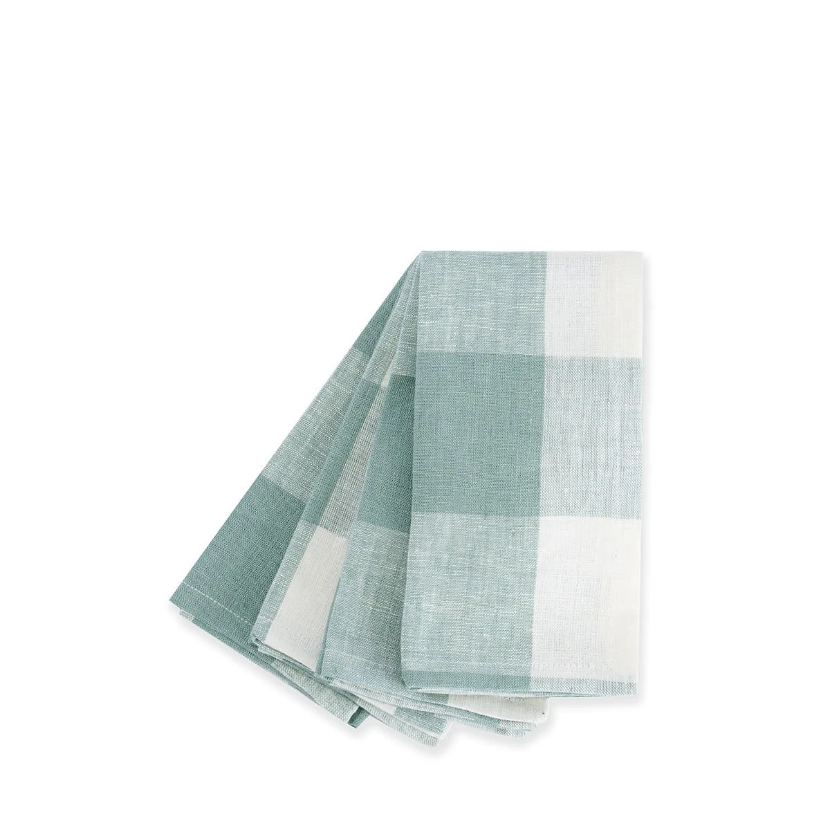 Teal Gingham Linen Napkins (Set Of 4) 4 Teal Gingham Linen Napkins (Set Of 4) - Image 2
