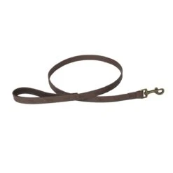 Woof Leather Dog Lead -Sophie Allport vpll32m woof lead medium leather stamped cut out high res square