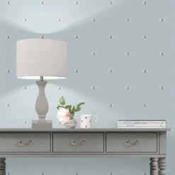 Bees Duck Egg Wallpaper -Sophie Allport wp36de bees wallpaper duck egg 2 lifestyle high res square