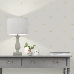 Bees Silhouette Cream & Ochre Wallpaper 10 Bees Silhouette Cream & Ochre Wallpaper -Sophie Allport wp36sco bees wallpaper silhouette cream and ochre 2 lifestyle high res square