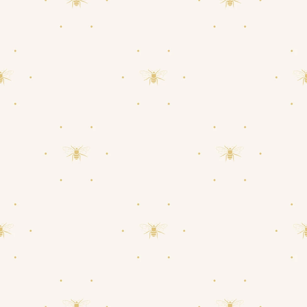 Bees Silhouette Cream & Ochre Wallpaper 5 Bees Silhouette Cream & Ochre Wallpaper - Image 3